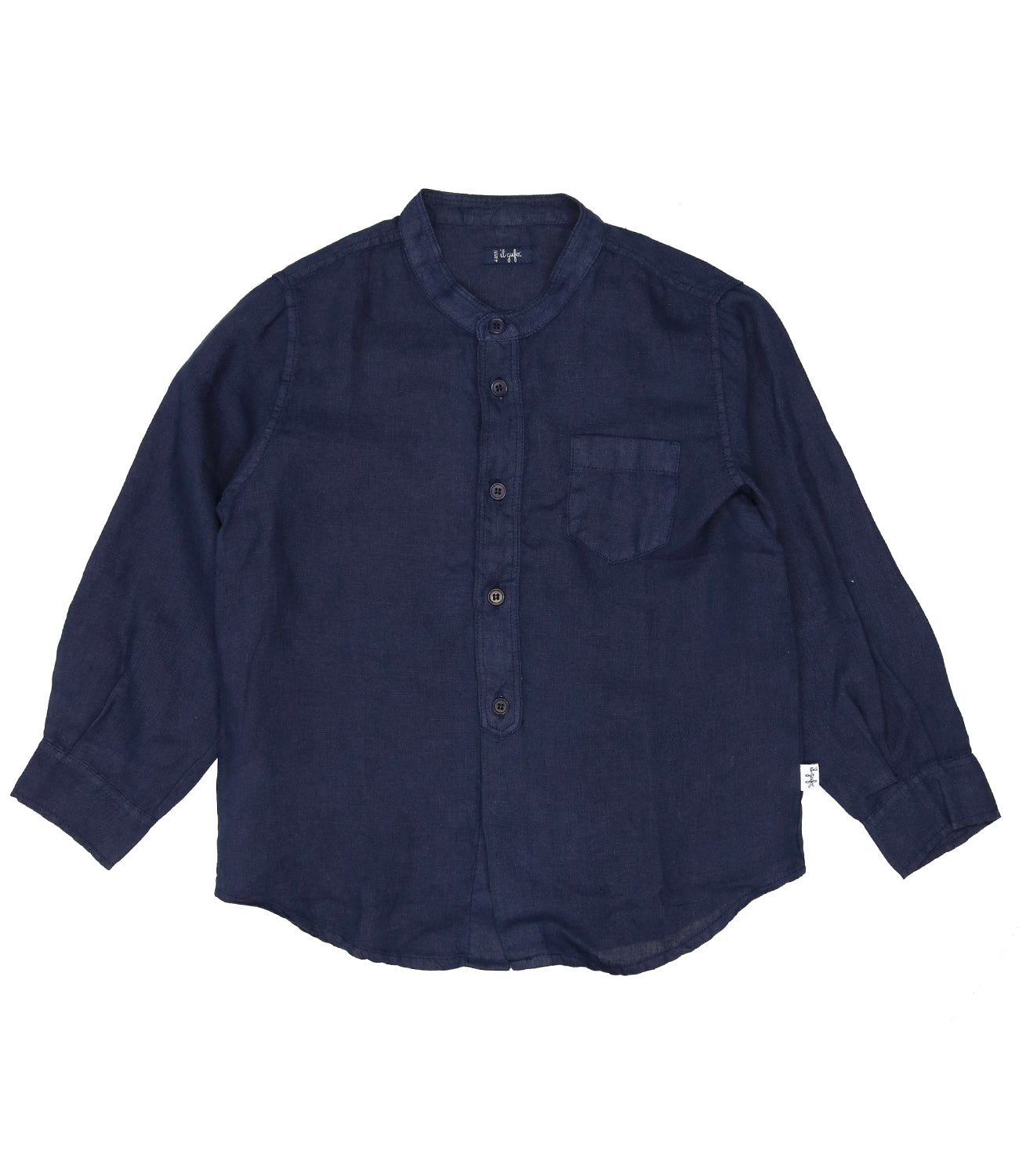 Il Gufo blue linen hotsell italian shirt